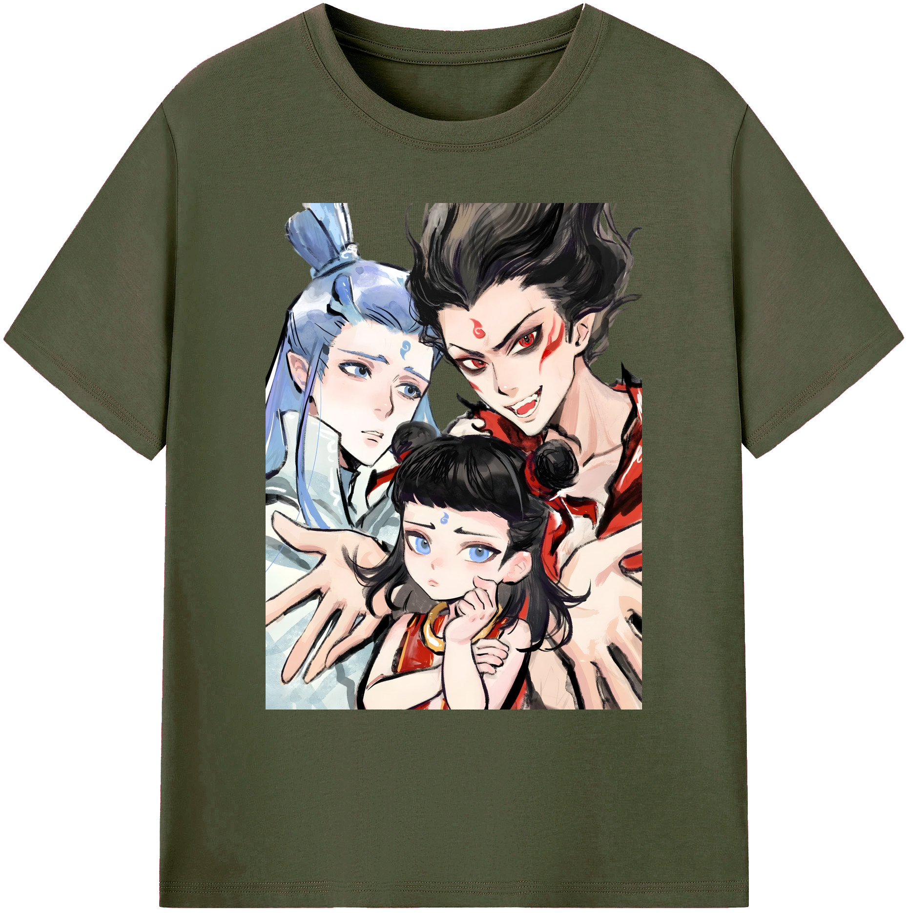 （画像用） Ne Zha 2 ナタ 魔童の大暴れ 綿100％ メンズ半袖Tシャツ｜肌触りやわらか＆通気性